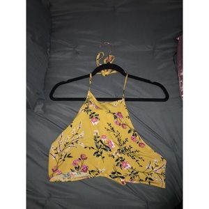 Floral Backless Crop Top